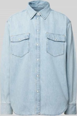 GANT Regular Fit Jeansbluse mit Brusttaschen in Blau Melange, Gr&ouml;&szlig;e 36