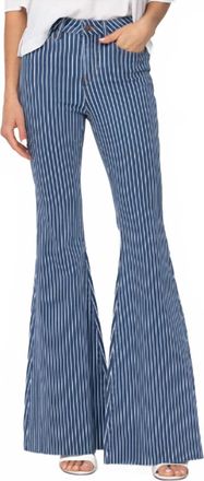 Judy Blue High Waist Pin Stripe Super Flare Jeans In Navy