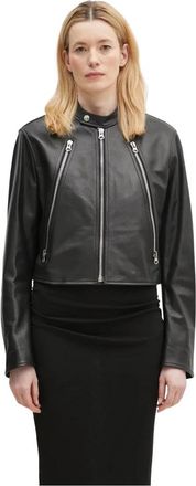 Maison Margiela Leather Jassen - Dames - Zomerjassen - Zwart - L - Jassen