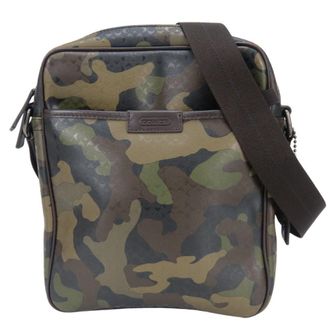 Coach Signature Black Khaki Pvc Shoulder Bag (Pre-Owned)