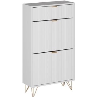 Vicco Mobile porta scarpe Helge, Bianco, 60 x 107.5 cm 2 scomparti