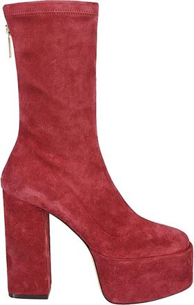 PARIS TEXAS Hoge Hakken Laarzen - Dames - Laarzen met Hak - Rood - 38 EU - Leer - Schoenen