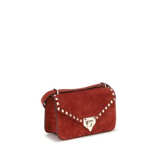 Valentino Garavani Womens Multicolor Suede Leather Shoulder Bag