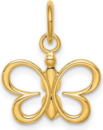 Diamond2Deal 14k Yellow Gold Butterfly Pendant