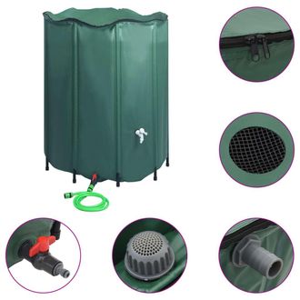 vidaXL Dep&oacute;sito De Agua De Lluvia Plegable Con Espita 1000 L Vidaxl