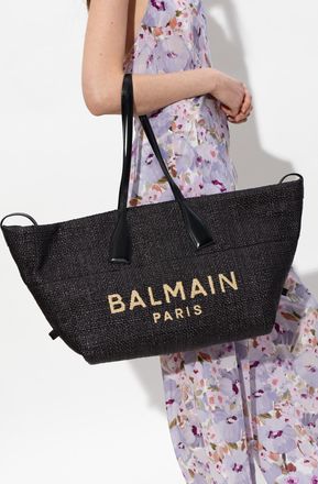 Balmain Track Shopper Bag, Womens, Black