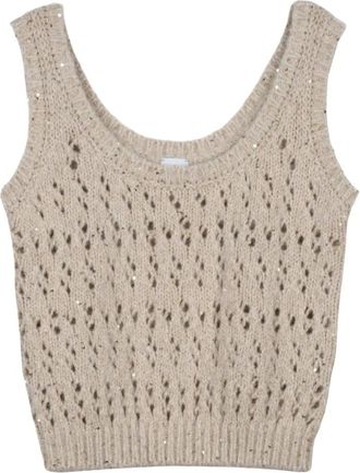 Eleventy Donna, Top, Beige, S, new