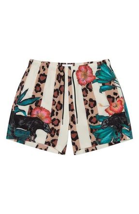 MAVRANS Leo Pantera Performance Swim Trunks in Ivory at Nordstrom, Size X-Large