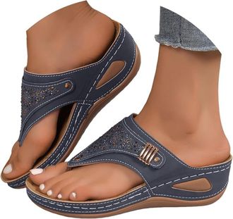 Generic Sandals For Women Wide Feet Dressy Slip On Recovery Plantar Fasciitis Flip Flops for Women Outdoor Walking Beach Ladies Arch Support Summer Thong Dres