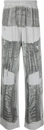 Diesel lace-up print trousers - men - Viscose - S - Grey