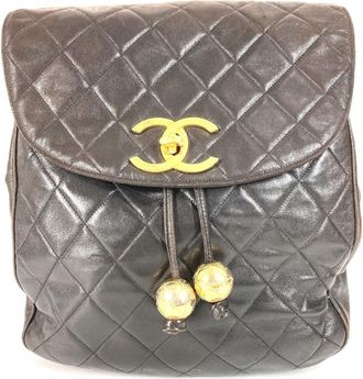 Chanel Black Leather Backpack (Pre-Owned)