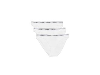 Calvin Klein Underwear Icon Logo Bikini 3-Pack Womens Underwear White/White/White : MD (US 8-10), Cotton/Elastane