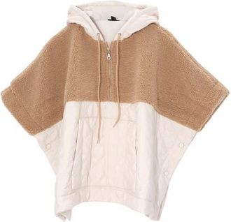 Echo Combo Quilted Hooded Poncho in Cream at Nordstrom