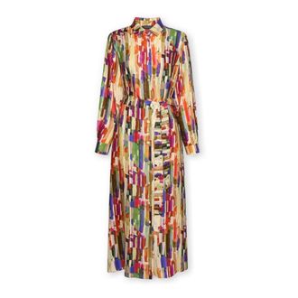 Elena Miro Maxi Kleedjes - Dames - Shirt Kleedjes - Veelkleurig - L - Satijn - Kleedjes