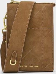 Katie Loxton Avery Slim Crossbody Bag in Caramel Quilted Suedette at Nordstrom