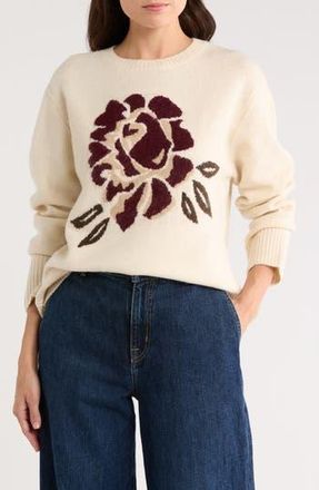 Vince Camuto Rose Jacquard Sweater in Birch at Nordstrom Rack, Size X-Large