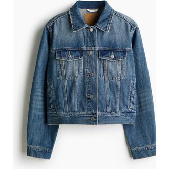 H&M Denim Jacket in Washed Denim Blue at Nordstrom, Size Xx-Small