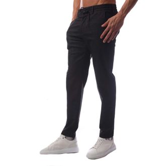 HUGO BOSS Mens Genius Solid Patterned Slim Trousers in Black - Size 36W/32L