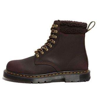 Dr. Martens 1460 Wintergrip Fleece Leather Boots Cocoa Dark Brown 26091247