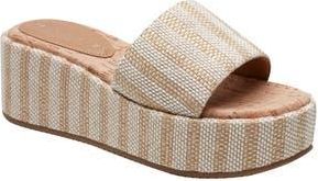 Marc Fisher Daylin Platform Sandal in Light Natural Stripe at Nordstrom Rack, Size 6.5