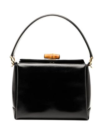 Gucci 20th Century Leather Bamboo handbag - Black