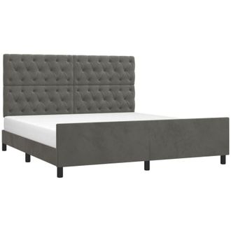 vidaXL Vidaxl - Estructura De Cama Sin Colch&oacute;n Terciopelo Gris Oscuro 160x200cm