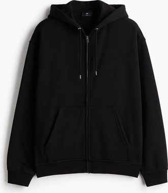 H&M Hoodiejacke in Loose Fit - Schwarz
