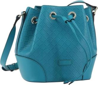 Gucci Pre-owned Bucket Bags, female, Blue, Size: ONE SIZE Pre-owned Vintage Bucket Bag