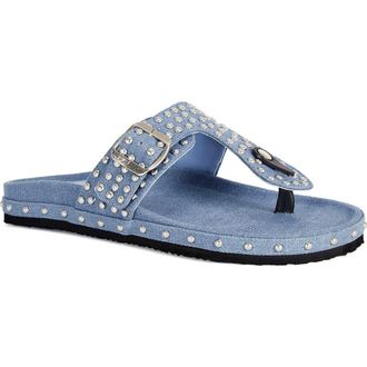 Azalea Wang Daisychain Studded Sandal in Denim at Nordstrom, Size 6