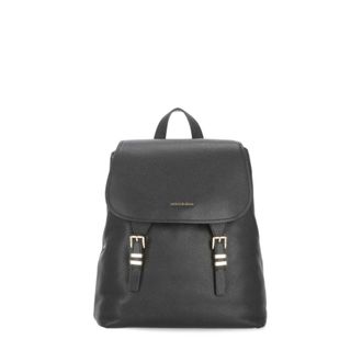 Michael Kors Backpacks, female, Black, ONE SIZE, Black Leather Woman Backpack with Compartments