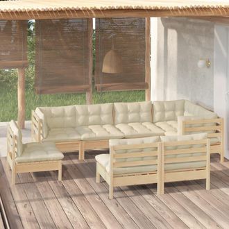vidaXL Furniture Limited - Muebles De Jard&iacute;n 8 Pzas Y Cojines Madera