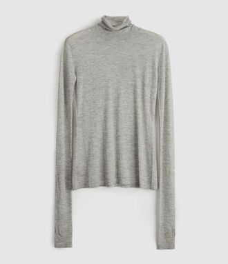 Jeanne Vouland Pull Meshi Cachemire Gris Clair
