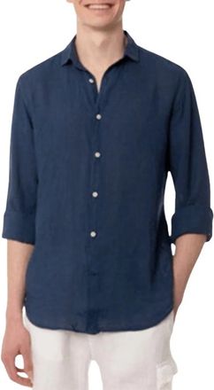 Saint Barth Pamplona Shirt - Heren - Casual Overhemden - Blauw - L - Linnen - Overhemden