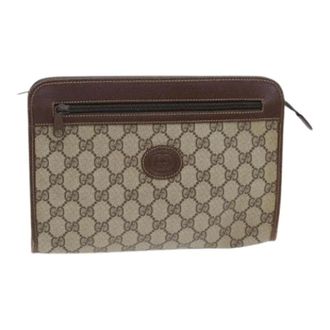 Gucci Pre-owned Clutches, female, Beige, Size: ONE SIZE Pre-owned Gg supreme clutch bag