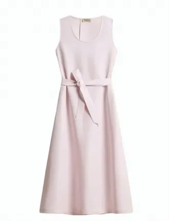 Woolrich Linen Blend Sleeveless Round Neck Dress