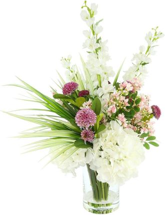 Creative Displays Inc. Handmade Faux Mixed Bouquet With Dahlias, Delphiniums & Hydrangeas