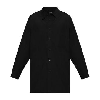 Yohji Yamamoto Heren, Overhemden, Zwart, Maat: M Katoen