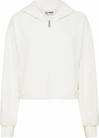 Plein Sport Hoodie Sweatshirt - Dames - Sportshirts - Beige - M - Katoen - Fitness