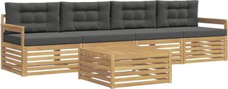 vidaXL Conjunto De Sof&aacute;s De Exterior 5 Uds. Blanco Y Antracita Vidaxl
