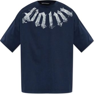 Palm Angels T-shirt con logo - - Tops - Uomo - Blu - XS