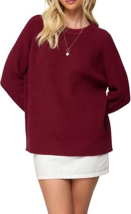Edikted Lavonne Oversize Raglan Sweater in Burgundy at Nordstrom, Size X-Small