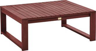 Beliani Mesa De Centro De Madera De Acacia Oscura Rojo 90 X 75 Cm Timor Ii
