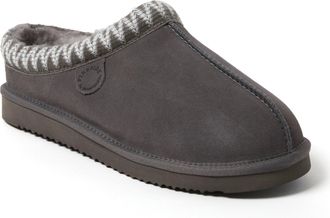 Dearfoams Fireside by Dearfoams Mens Grafton Genuine Shearling Clog Slipper with Taping
