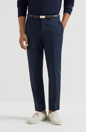 Brunello Cucinelli Comfort gabardine trousers in Navy Blue at Nordstrom, Size 54 It