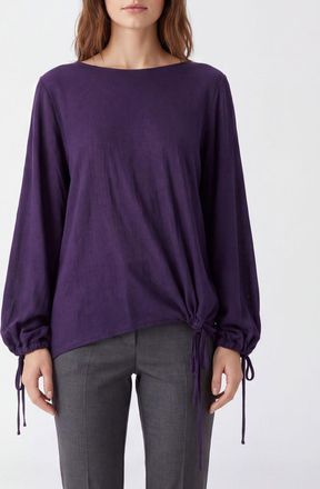 Liviana Conti Cut-Out Virgin Wool Crewneck Jumper with Relaxed Fit