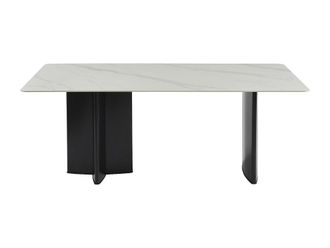 VENTE-UNIQUE.COM Mesa de comedor cer&aacute;mica negro, blanco