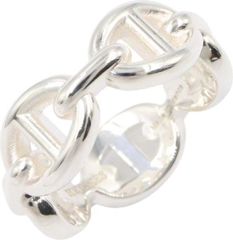 Herm&egrave;s Silver Silver 925 Band Ring (Pre-Owned)