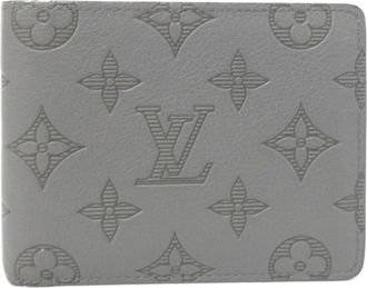 Louis Vuitton Gray Leather Bill Wallet (Bi-Fold) (Pre-Owned)