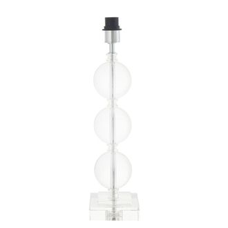 Loops Crystal Glass Three Sphere Table Lamp Light Base - Chrome Plated Metalwork in Clear