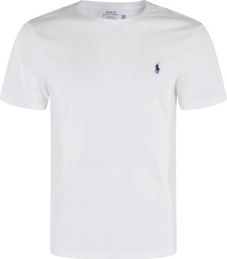 Polo Ralph Lauren T-Shirts, male, White, Size: 2XL White Embroidered Logo T-Shirt